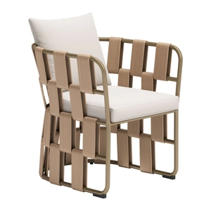 Zuo Modern Quadrat Olefin/Aluminum Outdoor Dining Chair, White