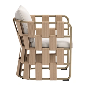 Zuo Modern Quadrat Olefin/Aluminum Outdoor Dining Chair, White