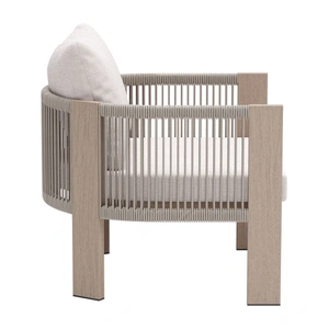 Zuo Modern Rebel Olefin/Aluminum Outdoor Accent Chair, Beige