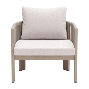 Zuo Modern Rebel Olefin/Aluminum Outdoor Accent Chair, Beige