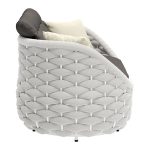 Zuo Modern Coral Reef Olefin/Aluminum Outdoor Loveseat, Gray