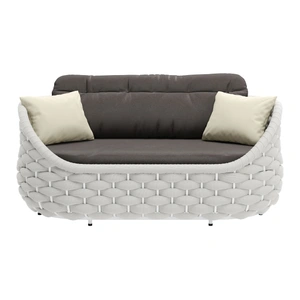 Zuo Modern Coral Reef Olefin/Aluminum Outdoor Loveseat, Gray