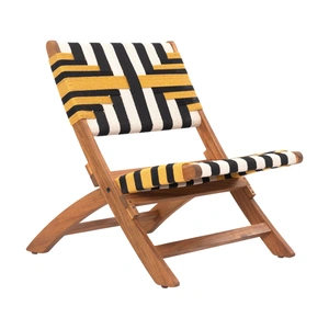 Zuo Modern Sunbeam Synthetic Rattan Weave/Wood Outdoor Lounge Chair, Multicolor