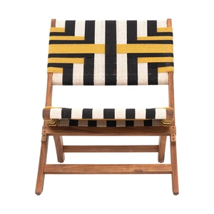 Zuo Modern Sunbeam Synthetic Rattan Weave/Wood Outdoor Lounge Chair, Multicolor