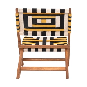 Zuo Modern Sunbeam Synthetic Rattan Weave/Wood Outdoor Lounge Chair, Multicolor