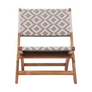 Zuo Modern Tide Synthetic Rattan Weave/Wood Outdoor Lounge Chair, Multicolor