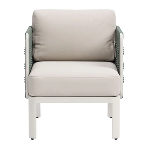 Zuo Modern Bridgehampton Olefin/Aluminum Outdoor Armchair, White