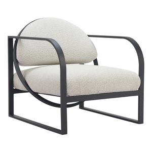 Zuo Modern Flakt Polyester/Aluminum Outdoor Accent Chair, Ivory