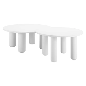 Zuo Modern Ola Round Aluminum Outdoor Coffee Table Set, White