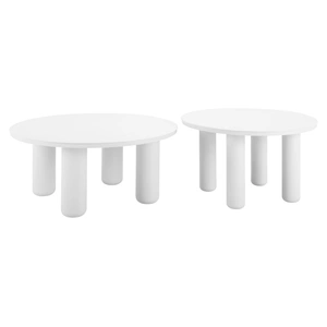 Zuo Modern Ola Round Aluminum Outdoor Coffee Table Set, White