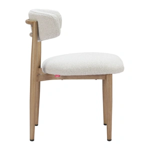 Zuo Modern Bege Olefin/Aluminum Outdoor Dining Chair, White