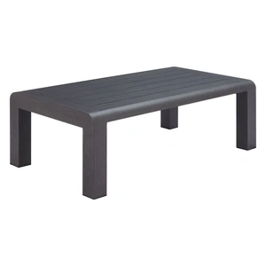 Zuo Modern Rolig Rectangular Aluminum Outdoor Coffee Table, Black