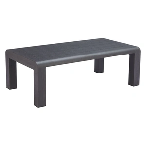 Zuo Modern Rolig Rectangular Aluminum Outdoor Coffee Table, Black