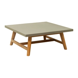 Zuo Modern Kert Square Faux Concrete/Wood Outdoor Coffee Table, Gray