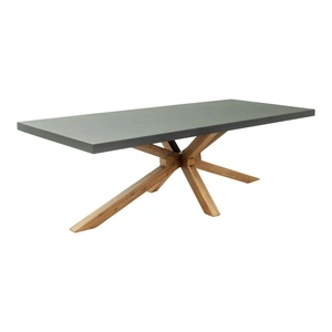 Zuo Modern Suan Rectangular Faux Concrete/Wood Dining Table, Gray