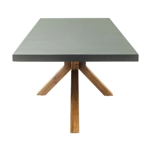 Zuo Modern Suan Rectangular Faux Concrete/Wood Dining Table, Gray