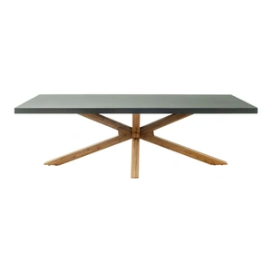 Zuo Modern Suan Rectangular Faux Concrete/Wood Dining Table, Gray