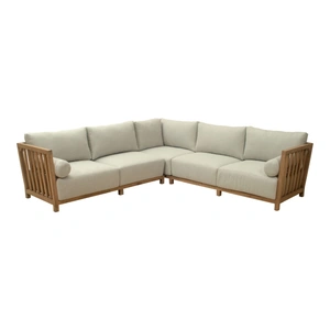 Zuo Modern Teras L-Shape Olefin/Wood Outdoor Sectional, Gray