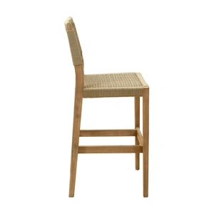 Zuo Modern Corde Synthetic Rattan Weave/Wood Outdoor Barstool, Beige