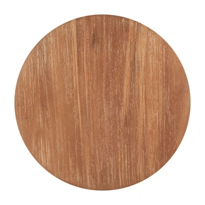 Zuo Modern Beban Round Wood/Faux Concrete Side Table, Natural & Black