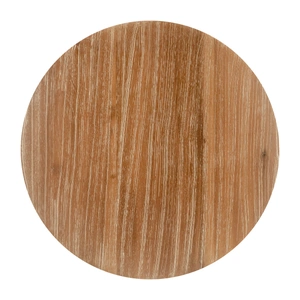 Zuo Modern Biban Round  Wood/Faux Concrete Side Table, Natural & Gray