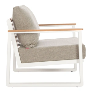 Zuo Modern Welt Olefin/Aluminum Outdoor Armchair, Taupe & White