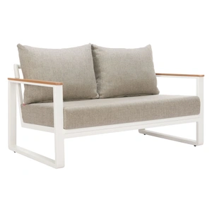 Zuo Modern Welt Olefin/Aluminum Outdoor Sofa, Taupe & White