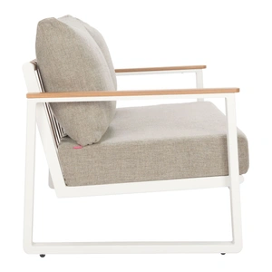 Zuo Modern Welt Olefin/Aluminum Outdoor Sofa, Taupe & White