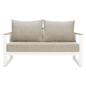 Zuo Modern Welt Olefin/Aluminum Outdoor Sofa, Taupe & White