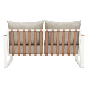 Zuo Modern Welt Olefin/Aluminum Outdoor Sofa, Taupe & White