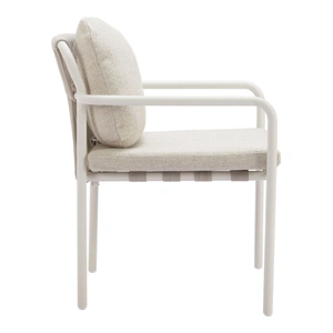Zuo Modern Aite Olefin/Aluminum Outdoor Dining Chair, Beige (Set of 2)