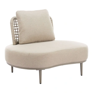 Zuo Modern Ruhe Olefin/Aluminum Outdoor Accent Chair, Beige