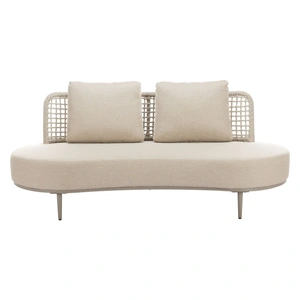 Zuo Modern Ruhe Olefin/Synthetic Rattan Weave Outdoor Sofa, Beige