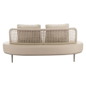 Zuo Modern Ruhe Olefin/Synthetic Rattan Weave Outdoor Sofa, Beige