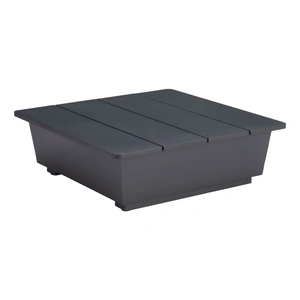 Zuo Modern Tien Rectangular Aluminum Outdoor Side Table, Black