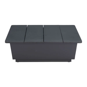 Zuo Modern Tien Rectangular Aluminum Outdoor Side Table, Black
