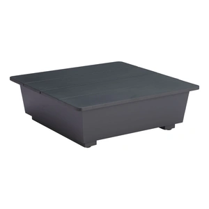 Zuo Modern Tien Rectangular Aluminum Outdoor Side Table, Black