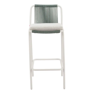 Zuo Modern Luft Olefin/Aluminum Outdoor Barstool, White & Green (Set of 2)