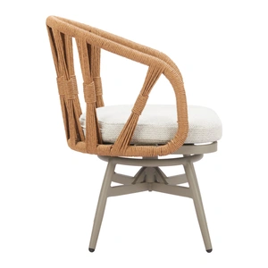 Zuo Modern Safal Synthetic Rattan Weave/Aluminum Outdoor Swivel Dining Chair, Multicolor