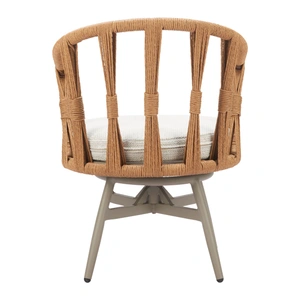 Zuo Modern Safal Synthetic Rattan Weave/Aluminum Outdoor Swivel Dining Chair, Multicolor