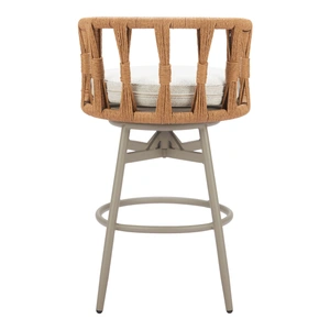 Zuo Modern Safal Olefin/Aluminum/Synthetic Rattan Weave Swivel Barstool, Multicolor