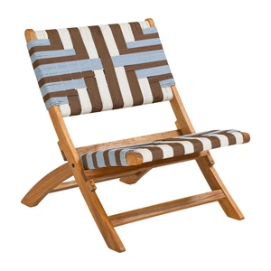 Zuo Modern Sunshine Synthetic Rattan Weave/Wood Outdoor Lounge Chair, Multicolor