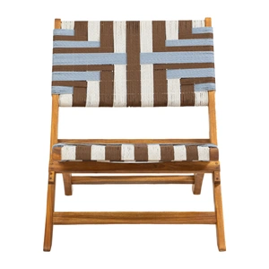 Zuo Modern Sunshine Synthetic Rattan Weave/Wood Outdoor Lounge Chair, Multicolor