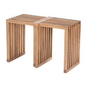Zuo Modern Riviera Wood Outdoor Extendable Stool, Natural (Set of 2)