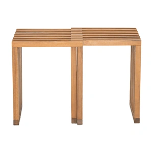 Zuo Modern Riviera Wood Outdoor Extendable Stool, Natural (Set of 2)