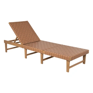 Zuo Modern Breath Synthetic Rattan Weave/Wood Chaise Lounge, Brown