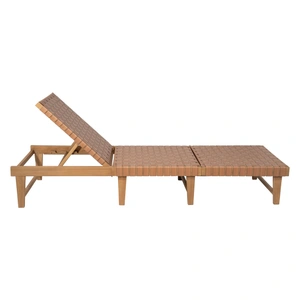 Zuo Modern Breath Synthetic Rattan Weave/Wood Chaise Lounge, Brown