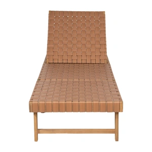 Zuo Modern Breath Synthetic Rattan Weave/Wood Chaise Lounge, Brown