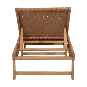 Zuo Modern Breath Synthetic Rattan Weave/Wood Chaise Lounge, Brown