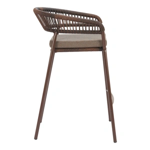 Zuo Modern Skye Olefin/Synthetic Rattan Weave/Steel Barstool, Brown (Set of 2)